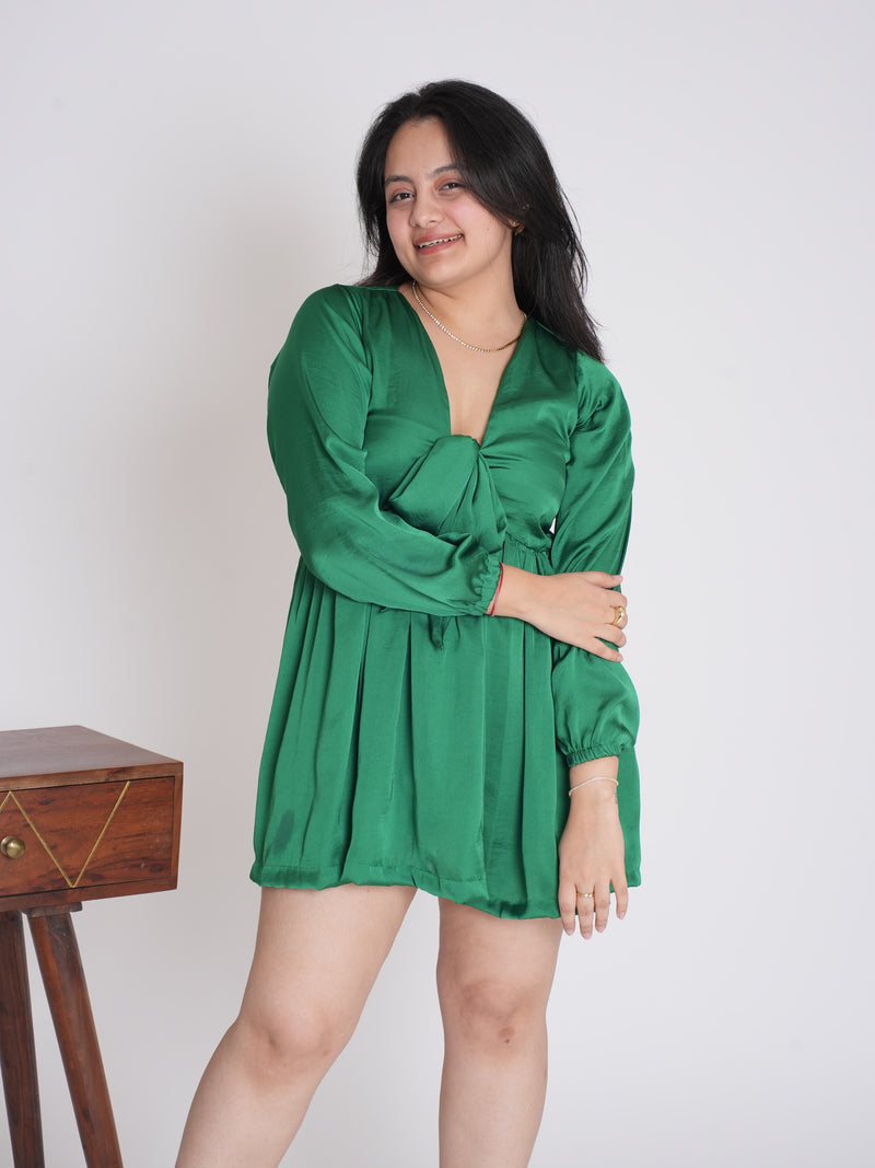 Green Satin Dress