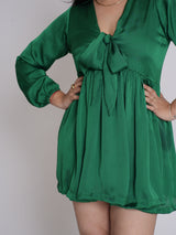 Green Satin Dress