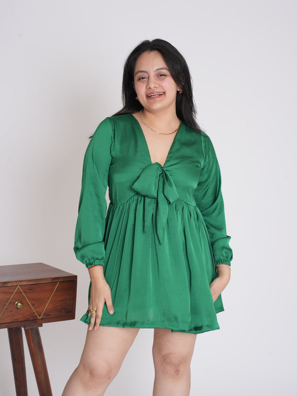 Green Satin Dress